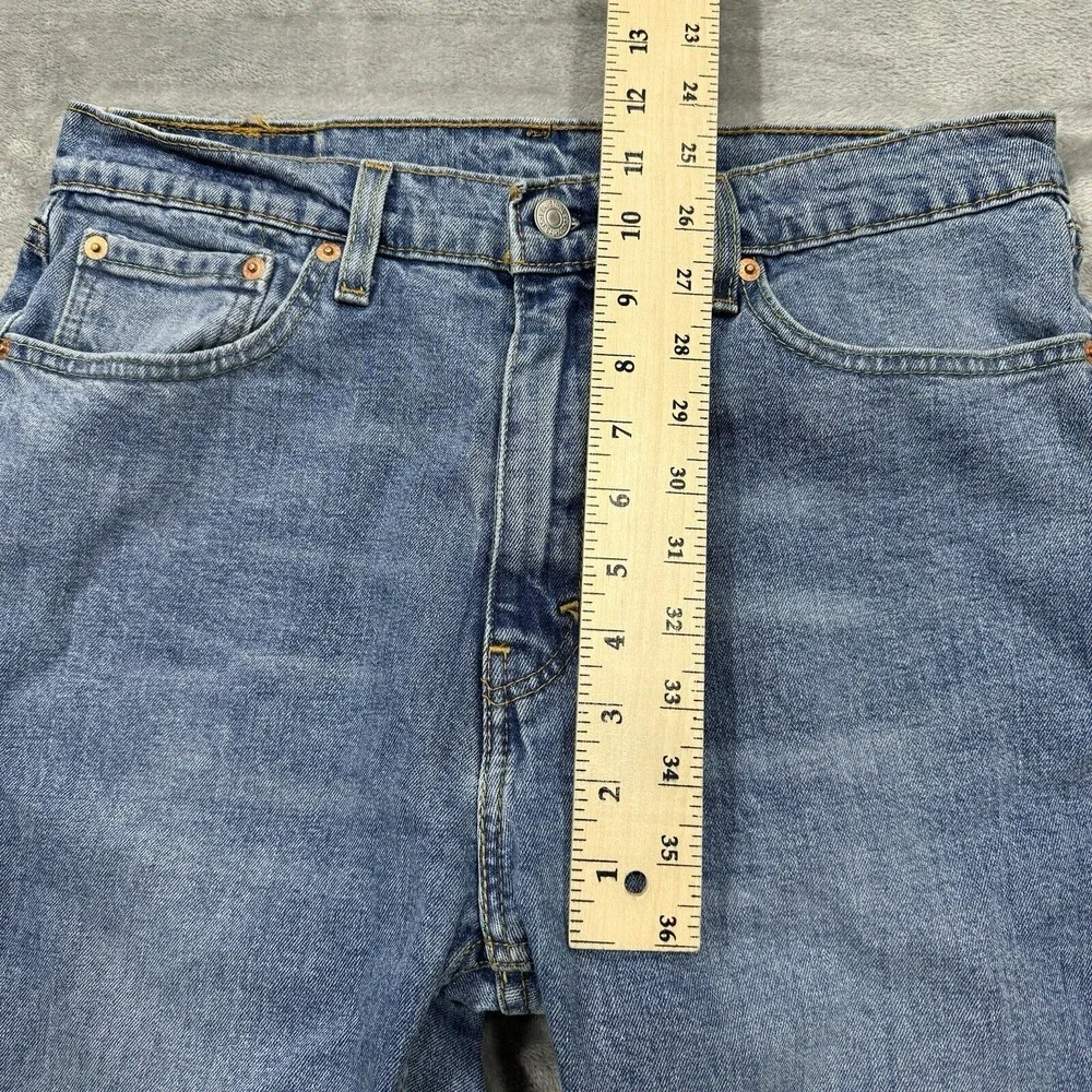 Levis Shorts Mens 33 Blue 511 Slim Cut Off Medium Wash Denim Pockets Logo Casual